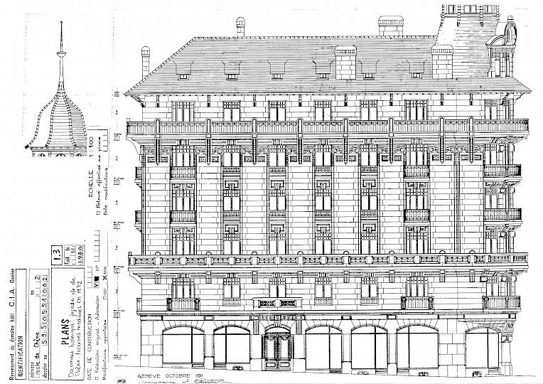 Elévation Route de Chêne, 1911, Ed. Chevallaz. Prov. CPEG