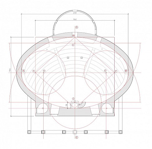Etudes de traçés régulateurs - Dessin Féroé architectes – Base, relevés CF & NS