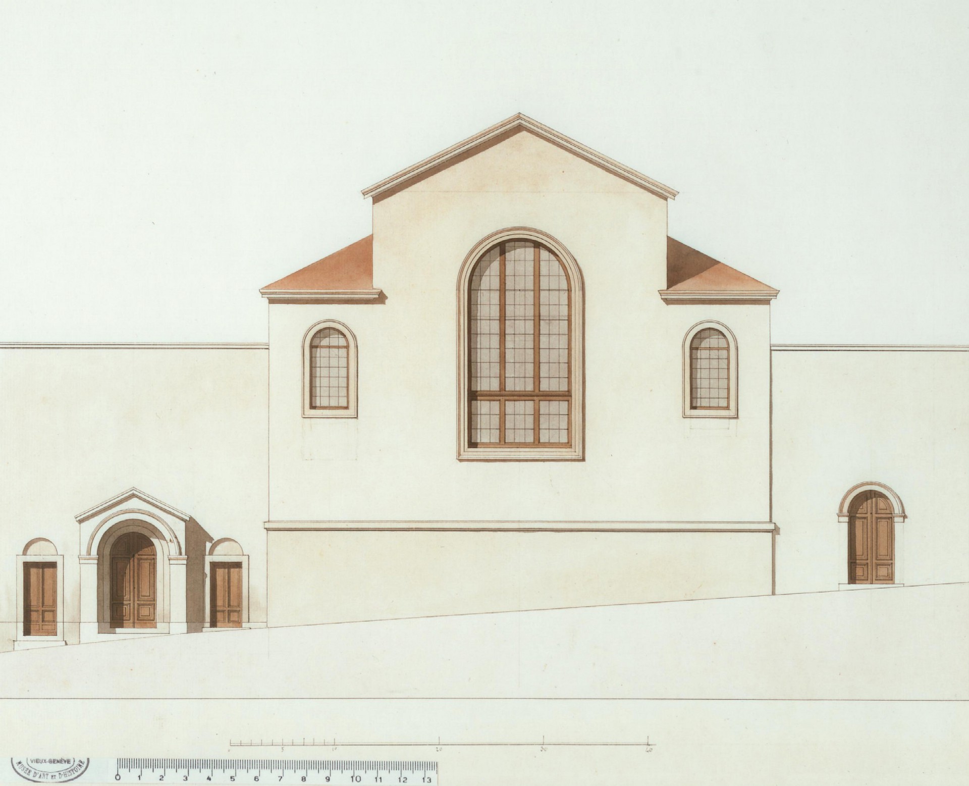 Plan de l’Oratoire, dessin de Brocher, 1833, (CIG)