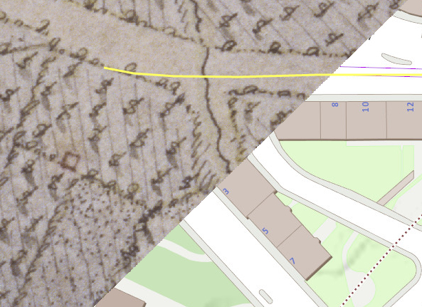 Plan Micheli du Crest, 1718 / Cadastre actuel. Provenance SITG