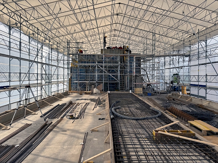 Bétonnage de la dalle et circulation verticale