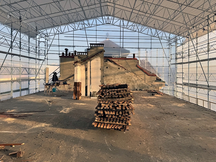 Démontage des combles existants